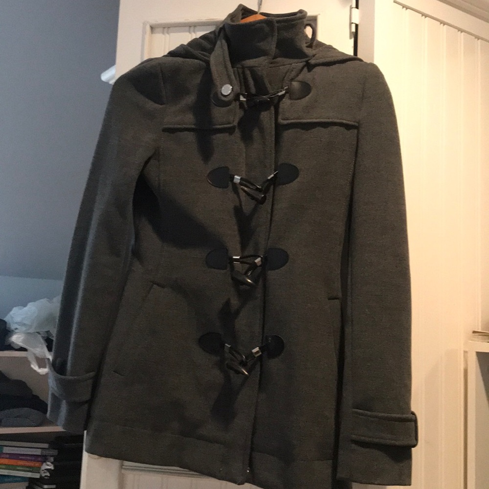 Gray wool BCBG women’s P coat size XS